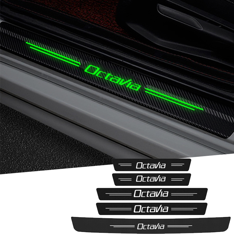 Car Accessories On Amazon - Luminous Carbon Fiber Stickers for Skoda