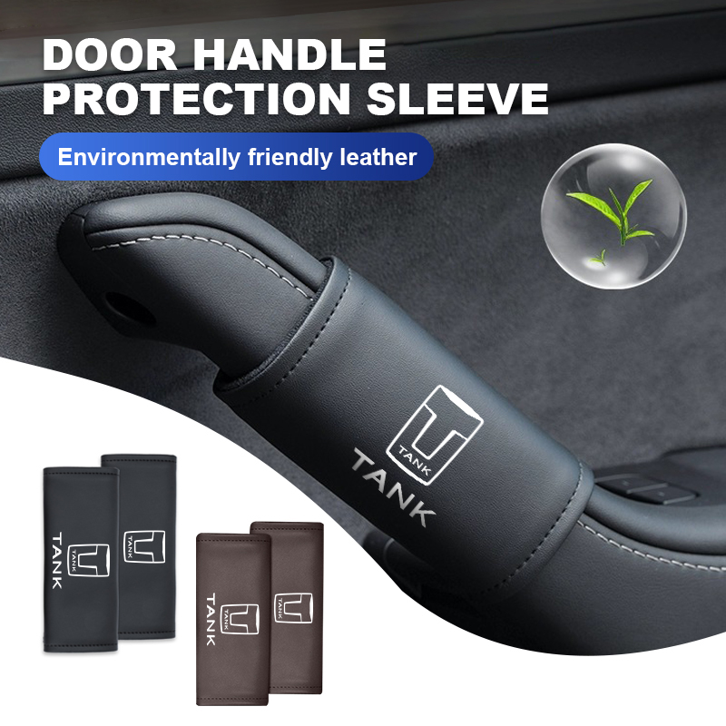Car Door Handle Protector - Car Door Inner Handle Non-slip Leather