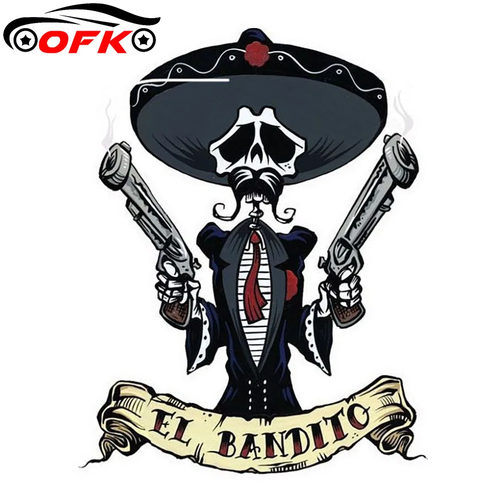 Car Accessories On Amazon - Car Accessories EL BANDITO Skull Sticker