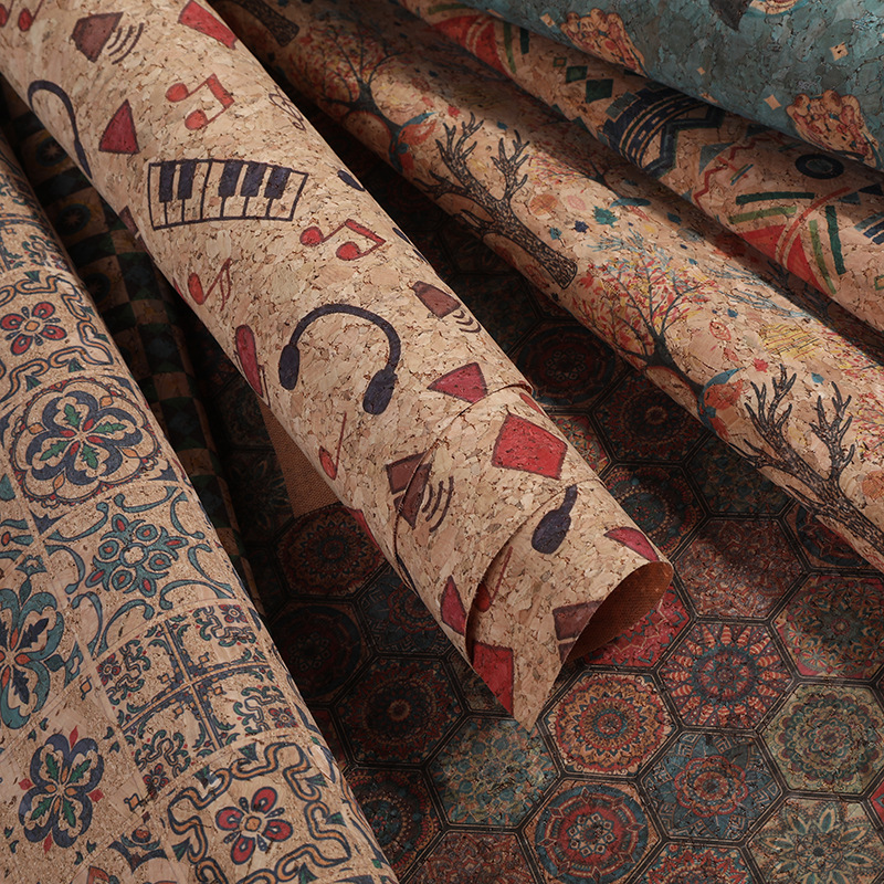 Cork Printed PU Leather Fabric - Car Accessories Cork review and price