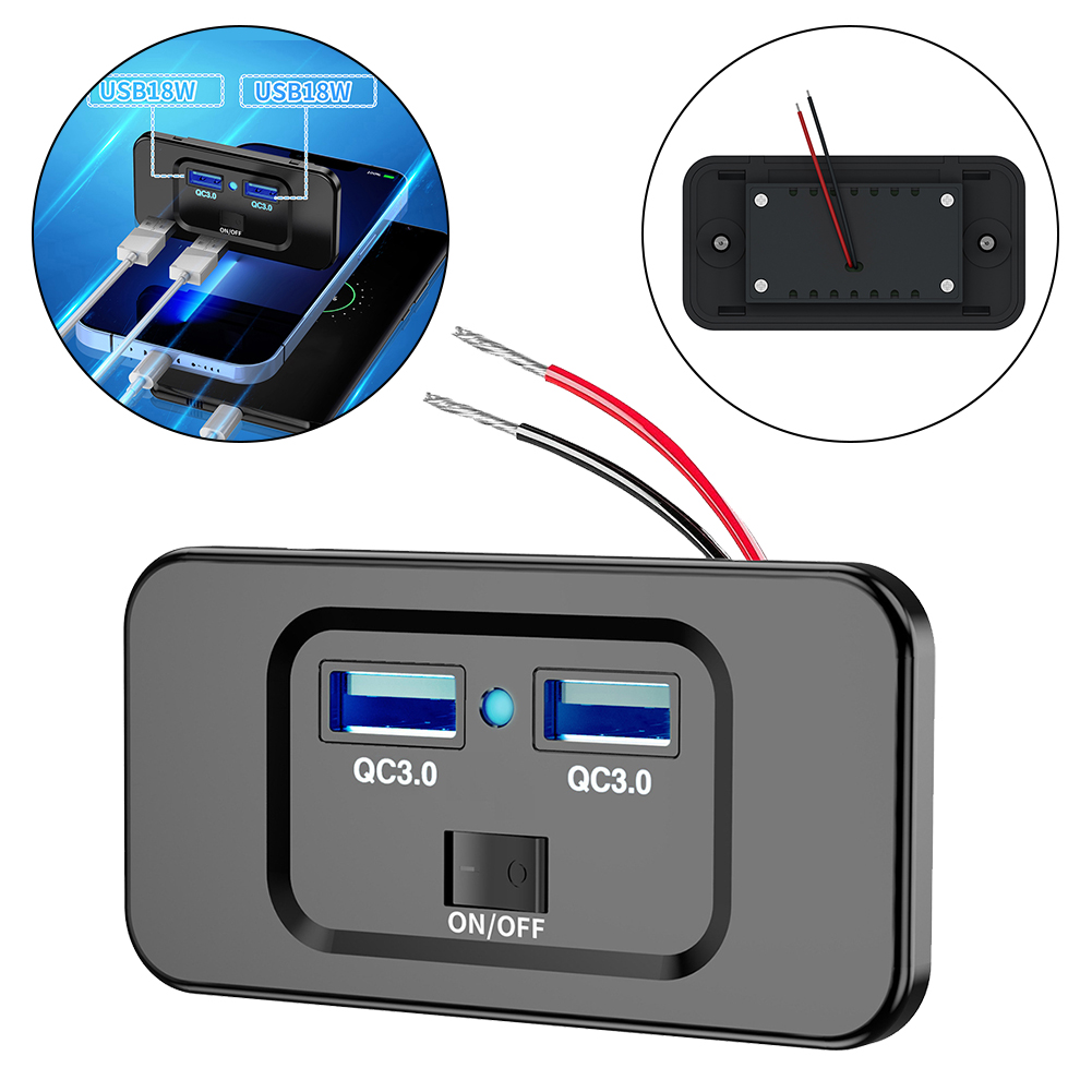 12V-24V QC 3.0 Dual USB Car Fa - Car Accessories Qc review and price