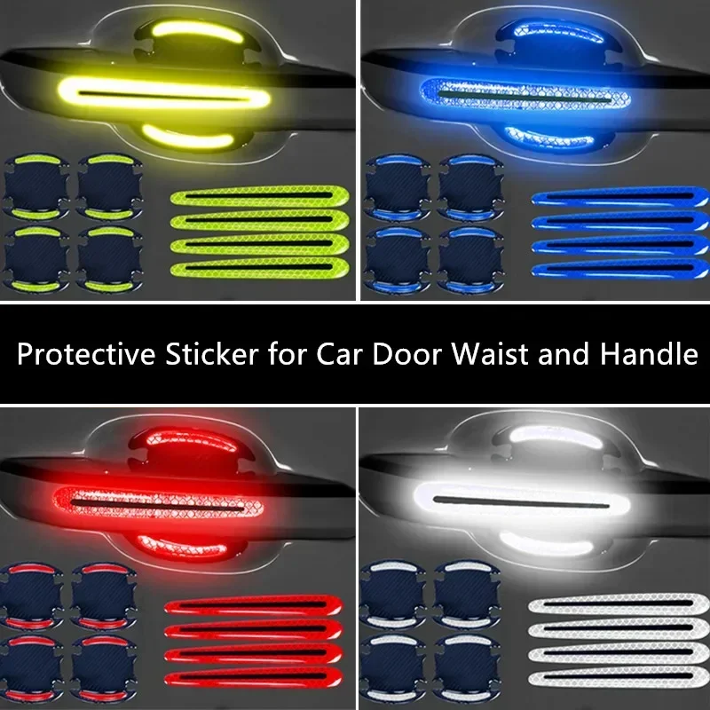 4/8PCS Car Door Reflective Sti - Car Door Handle Protector review and price