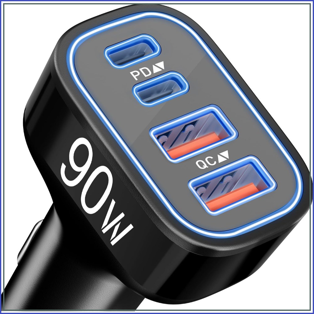 90W 4-Port Fast USB-C Car Char - Car Accessories Qc review and price